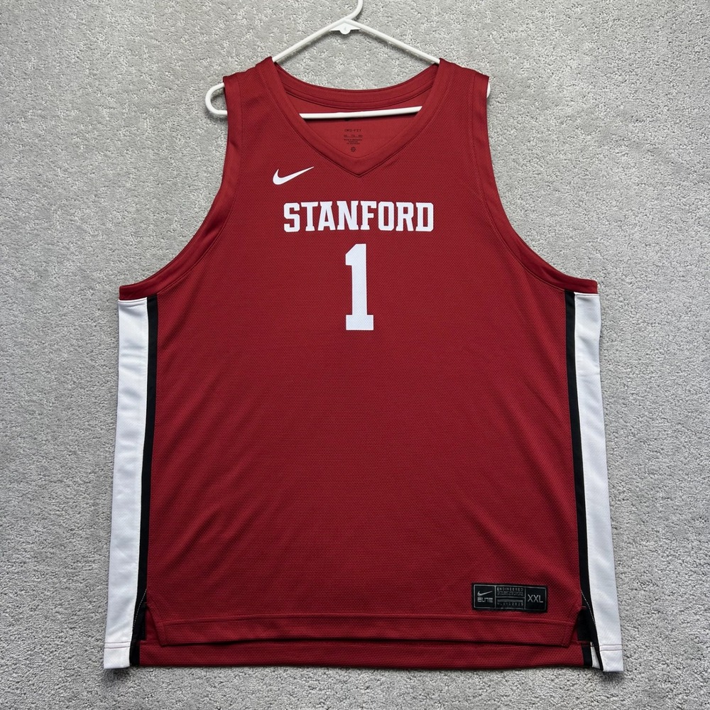 Nike Basketball Jersey Mens XXL Red Dri-Fit Stanford Cardinal Elite #1 Sporty